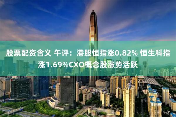 股票配资含义 午评：港股恒指涨0.82% 恒生科指涨1.69%CXO概念股涨势活跃